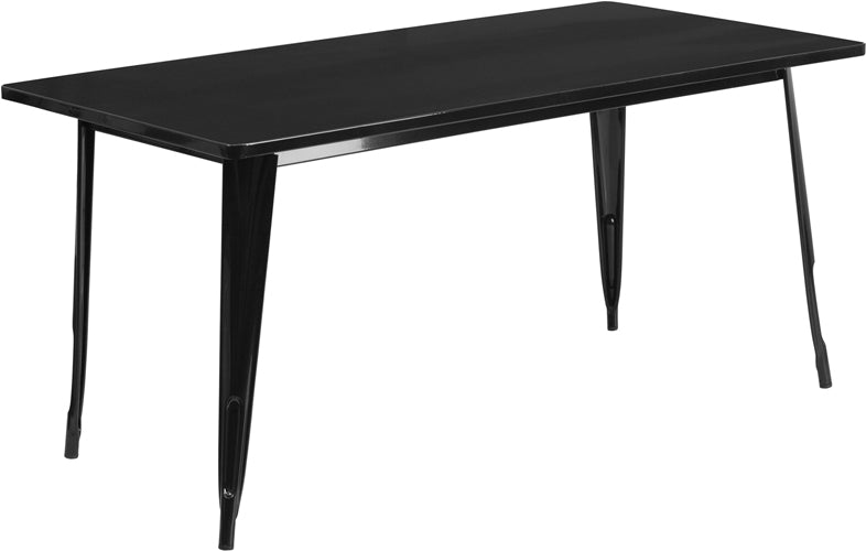 31.5x63 Black Metal Table Set ET-CT005-BK-GG