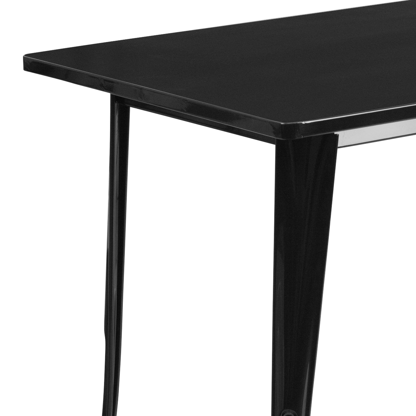 31.5x63 Black Metal Table Set ET-CT005-BK-GG