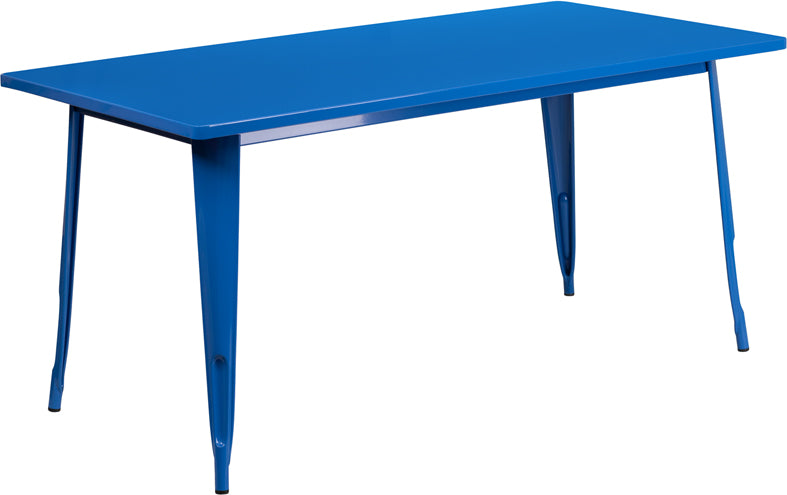 31.5x63 Blue Metal Table Set ET-CT005-BL-GG