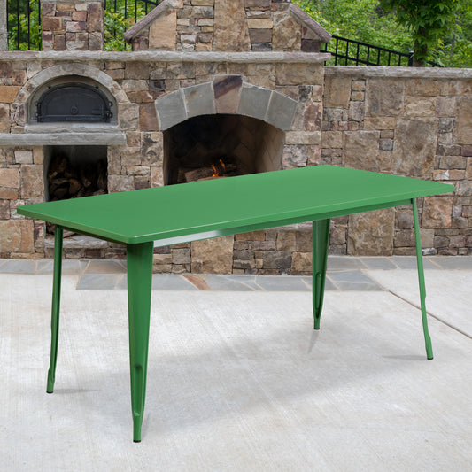 31.5x63 Green Metal Table Set ET-CT005-GN-GG