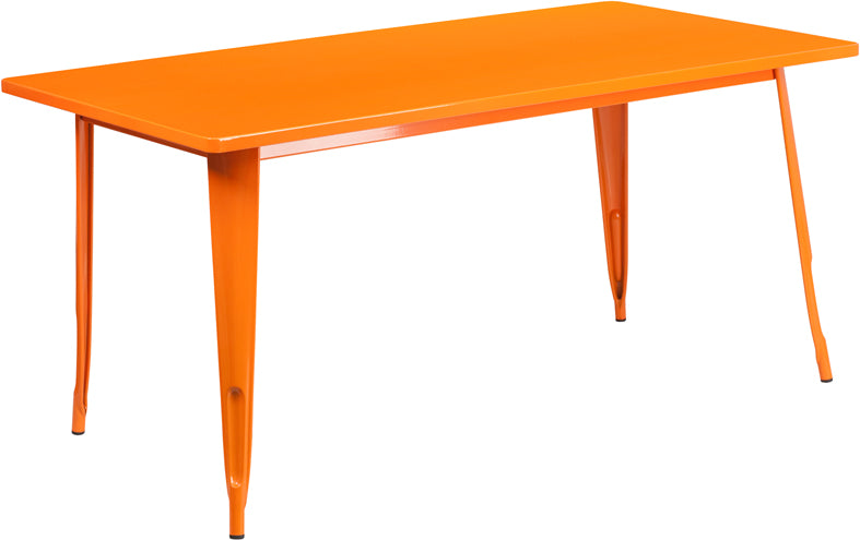 31.5x63 Orange Metal Table ET-CT005-OR-GG