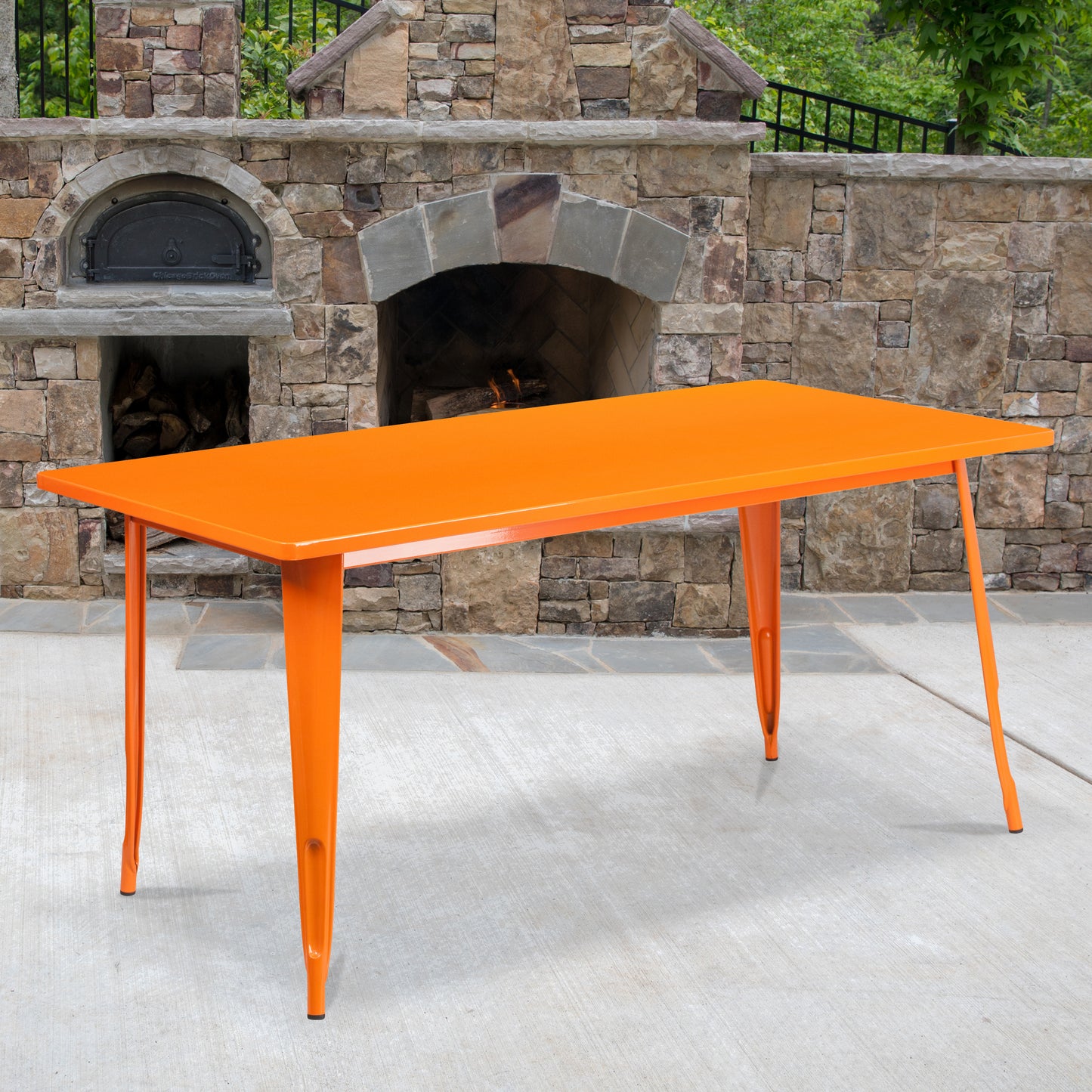 31.5x63 Orange Metal Table ET-CT005-OR-GG