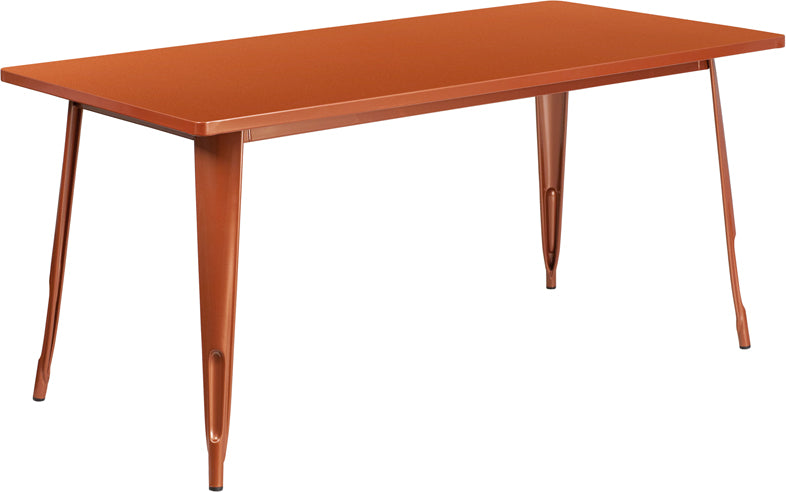 31.5x63 Copper Metal Table ET-CT005-POC-GG