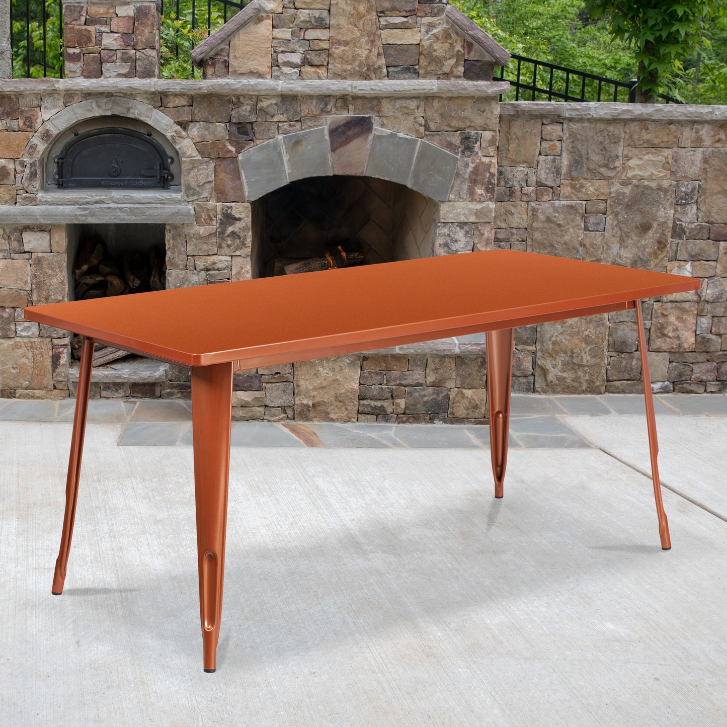 31.5x63 Copper Metal Table ET-CT005-POC-GG