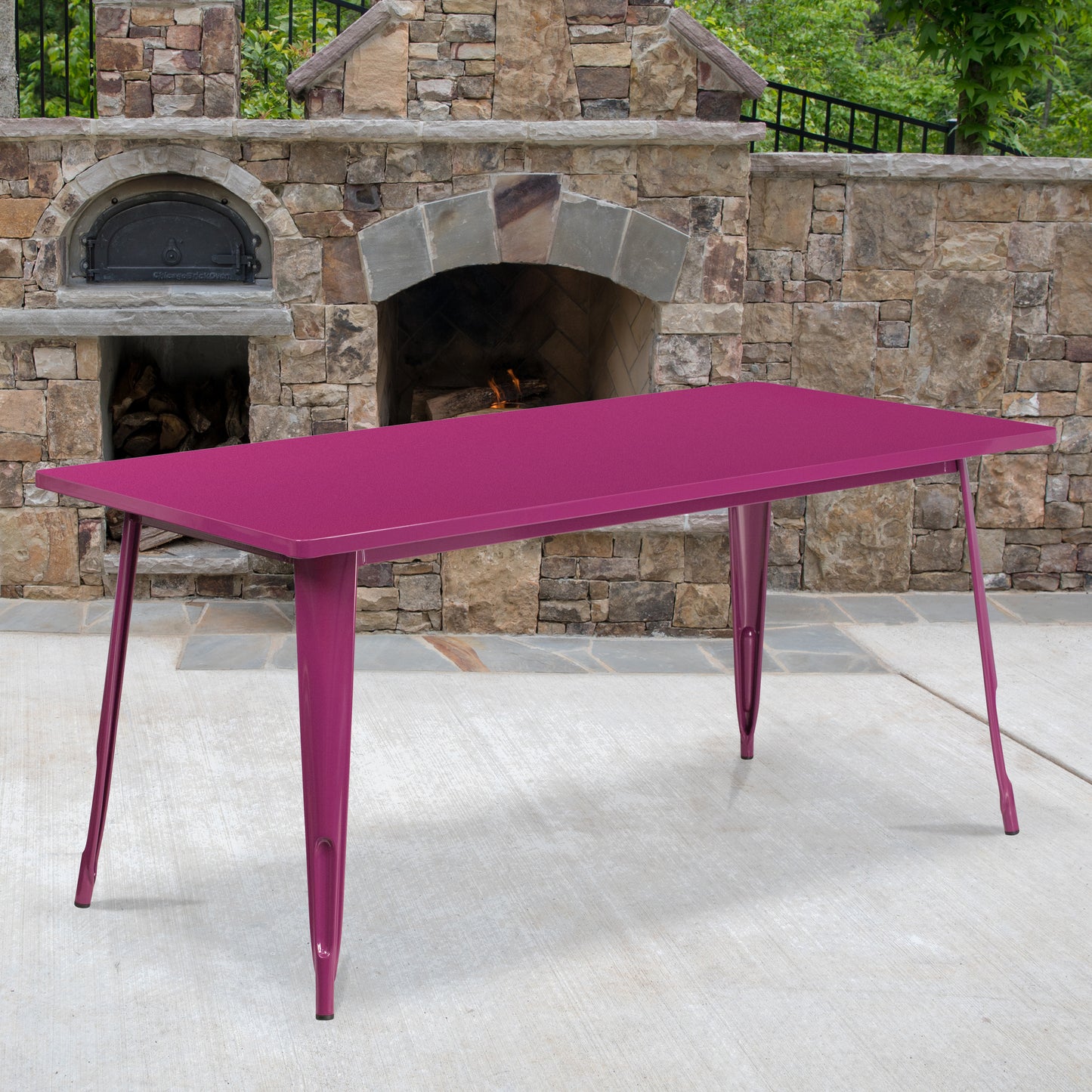 31.5x63 Purple Metal Table ET-CT005-PUR-GG