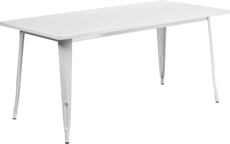 31.5x63 White Metal Table ET-CT005-WH-GG