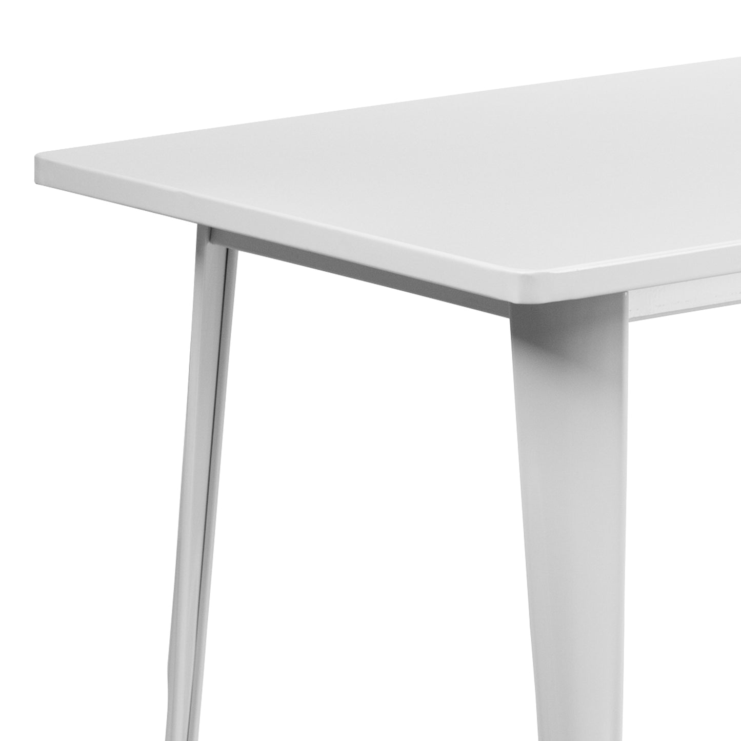 31.5x63 White Metal Table ET-CT005-WH-GG