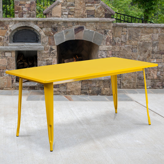 31.5x63 Yellow Metal Table ET-CT005-YL-GG