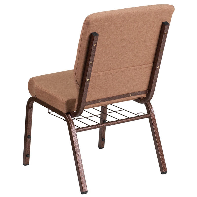 Caramel Fabric Church Chair FD-CH02185-CV-BN-BAS-GG