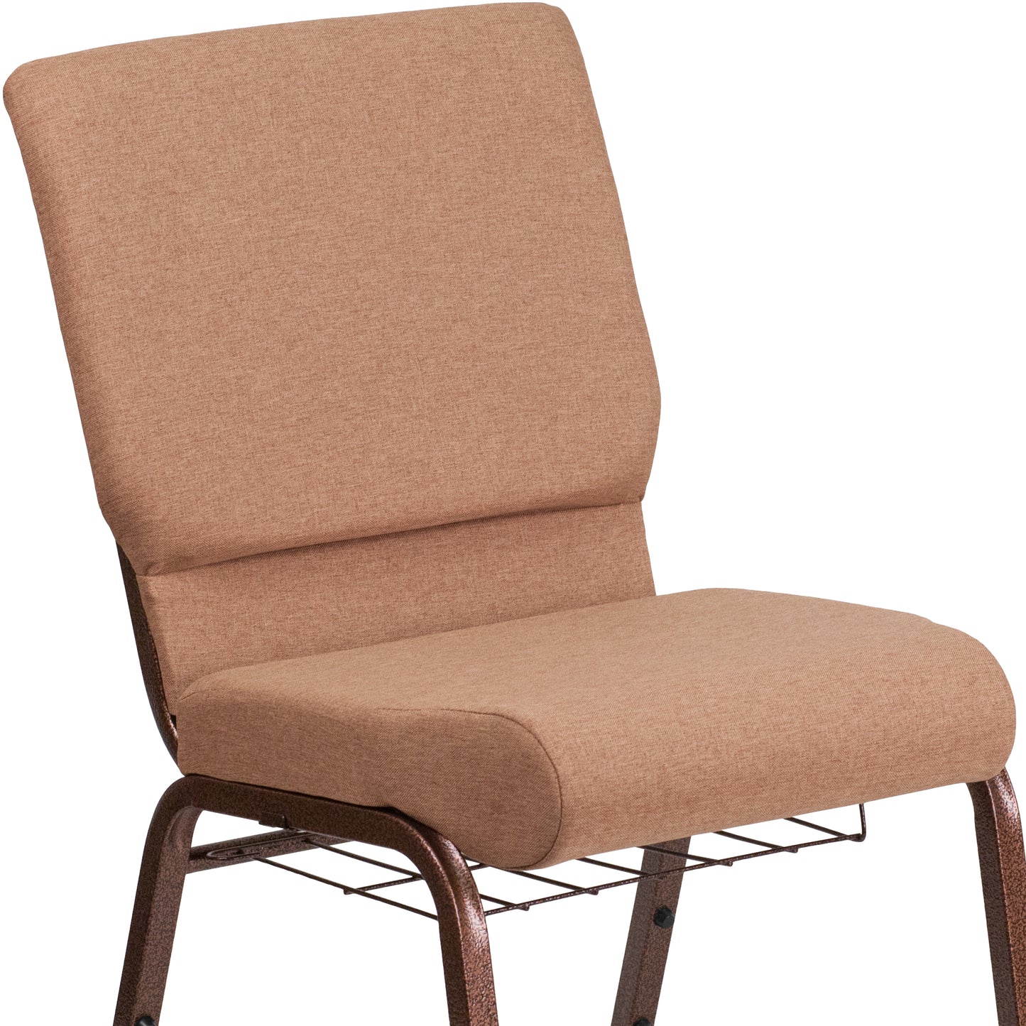 Caramel Fabric Church Chair FD-CH02185-CV-BN-BAS-GG