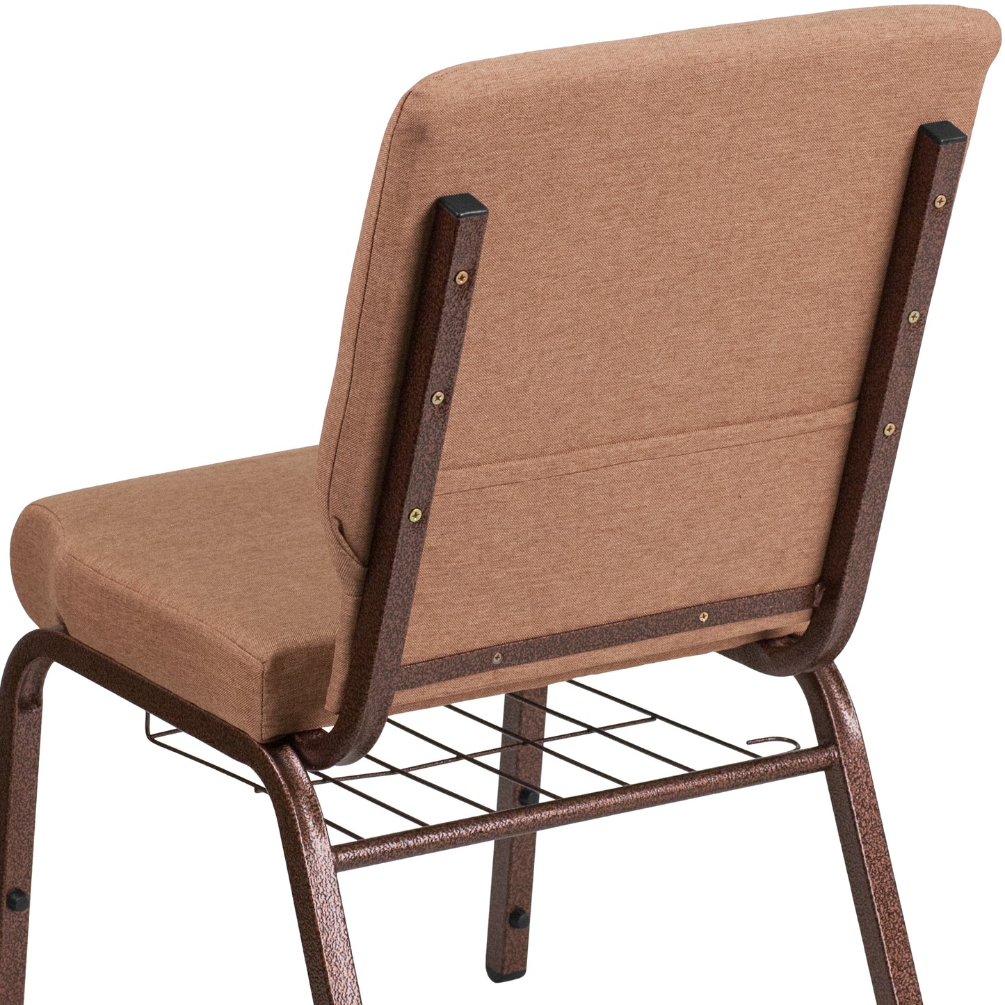 Caramel Fabric Church Chair FD-CH02185-CV-BN-BAS-GG