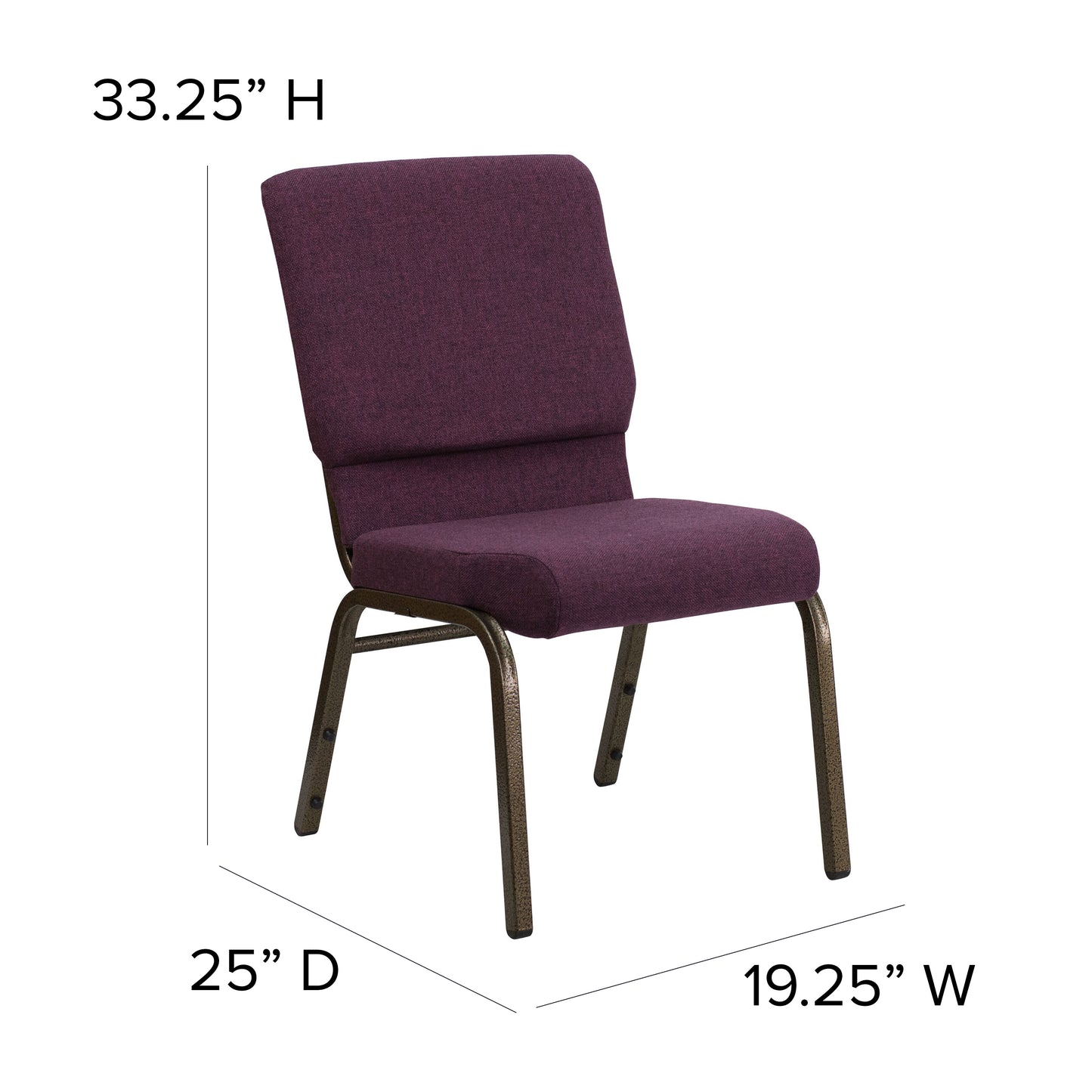 Plum Fabric Church Chair FD-CH02185-GV-005-GG