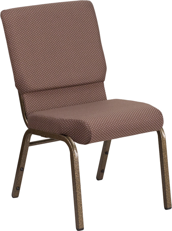 Brown Dot Fabric Church Chair FD-CH02185-GV-BNDOT-GG