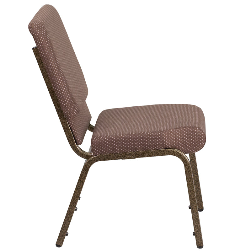 Brown Dot Fabric Church Chair FD-CH02185-GV-BNDOT-GG