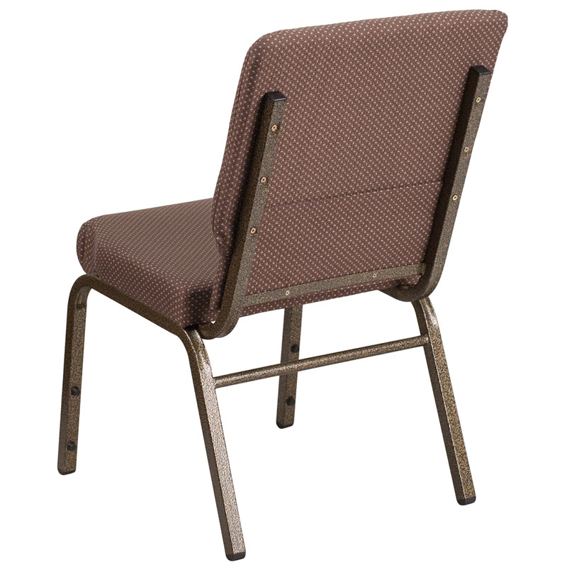 Brown Dot Fabric Church Chair FD-CH02185-GV-BNDOT-GG