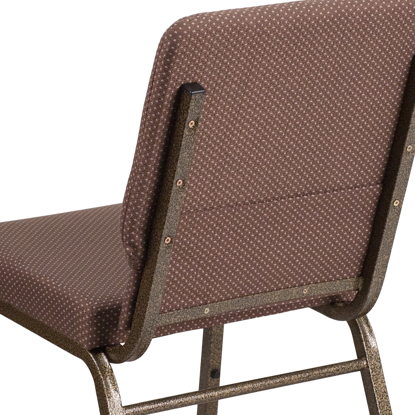 Brown Dot Fabric Church Chair FD-CH02185-GV-BNDOT-GG