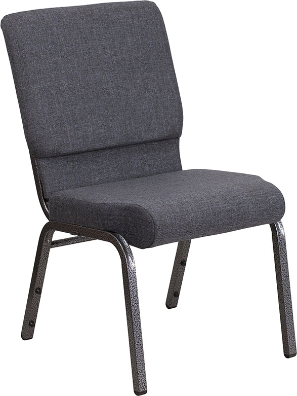 Dark Gray Fabric Church Chair FD-CH02185-SV-DKGY-GG