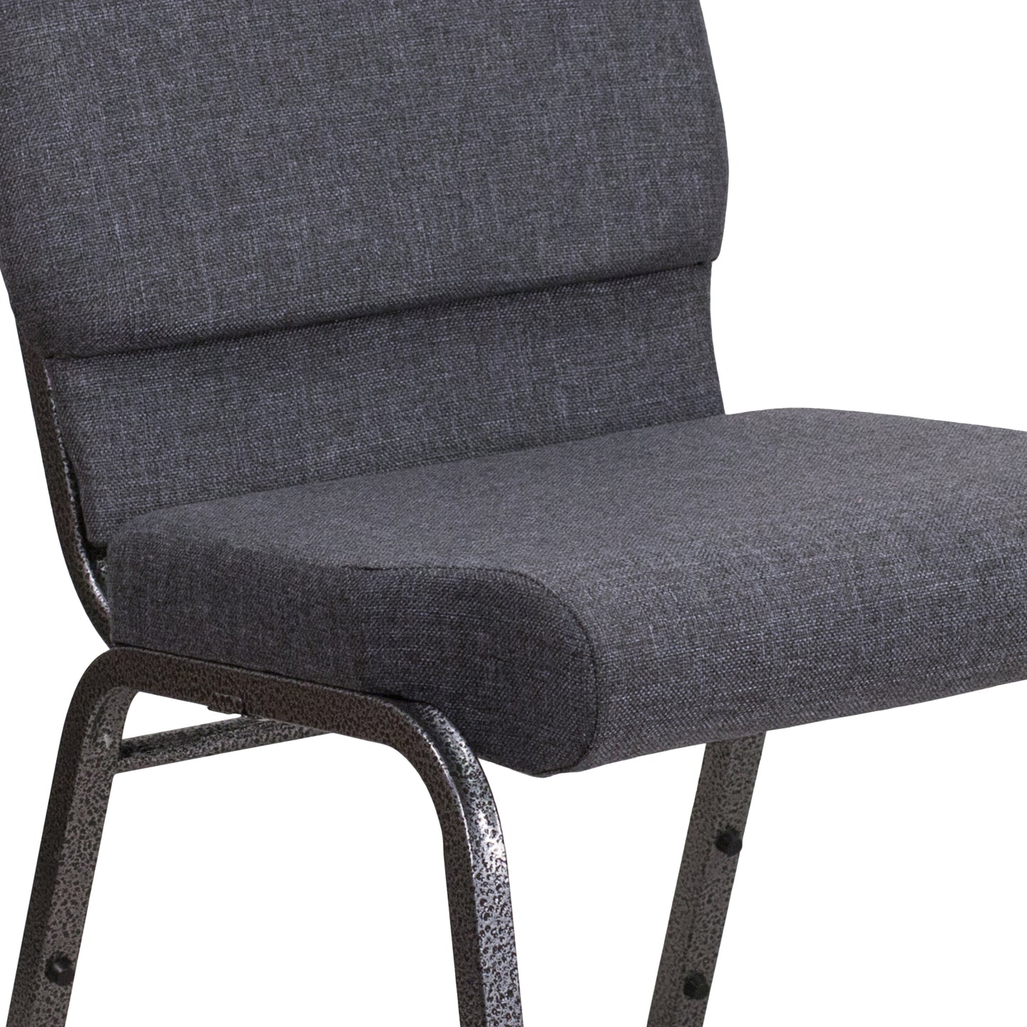 Dark Gray Fabric Church Chair FD-CH02185-SV-DKGY-GG