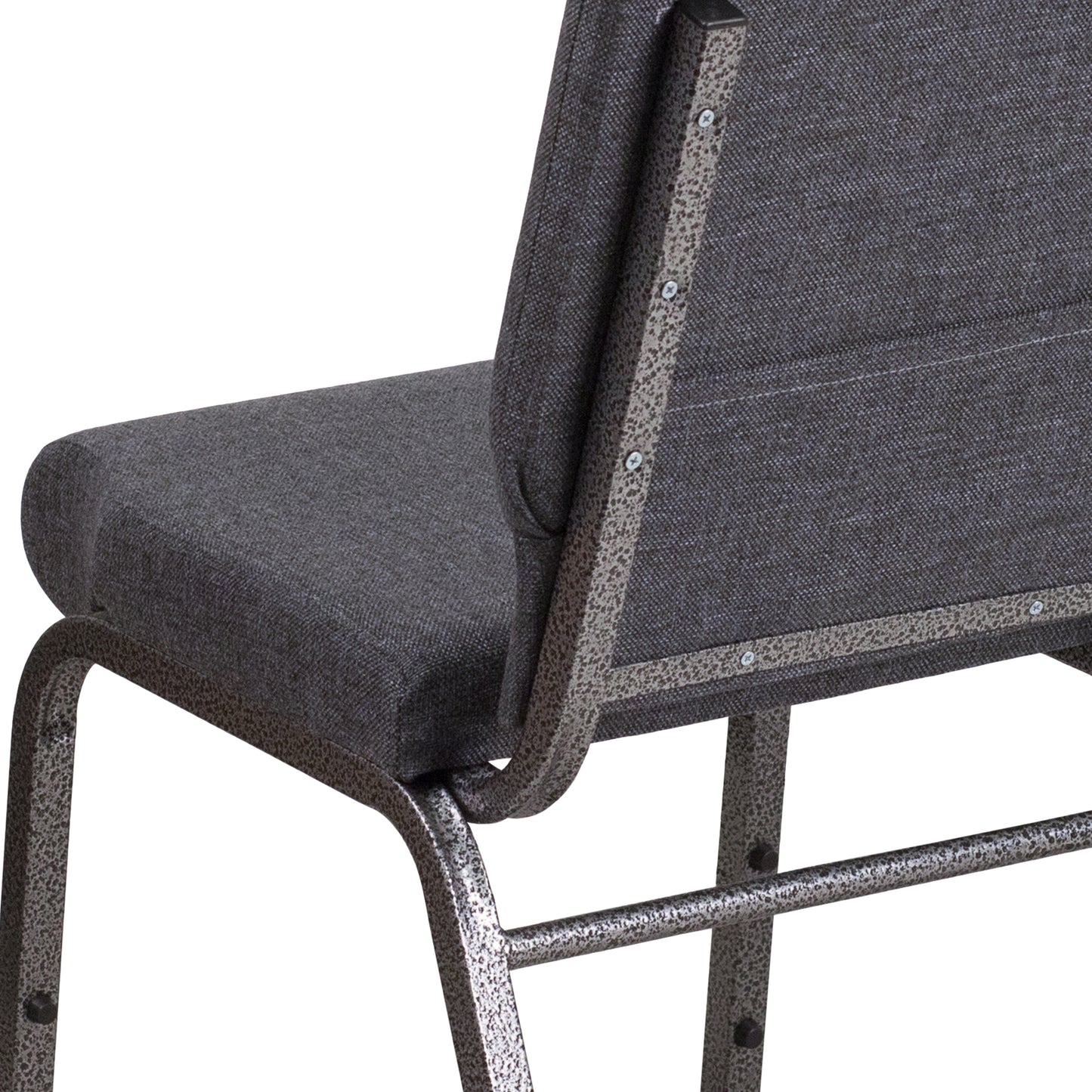 Dark Gray Fabric Church Chair FD-CH02185-SV-DKGY-GG