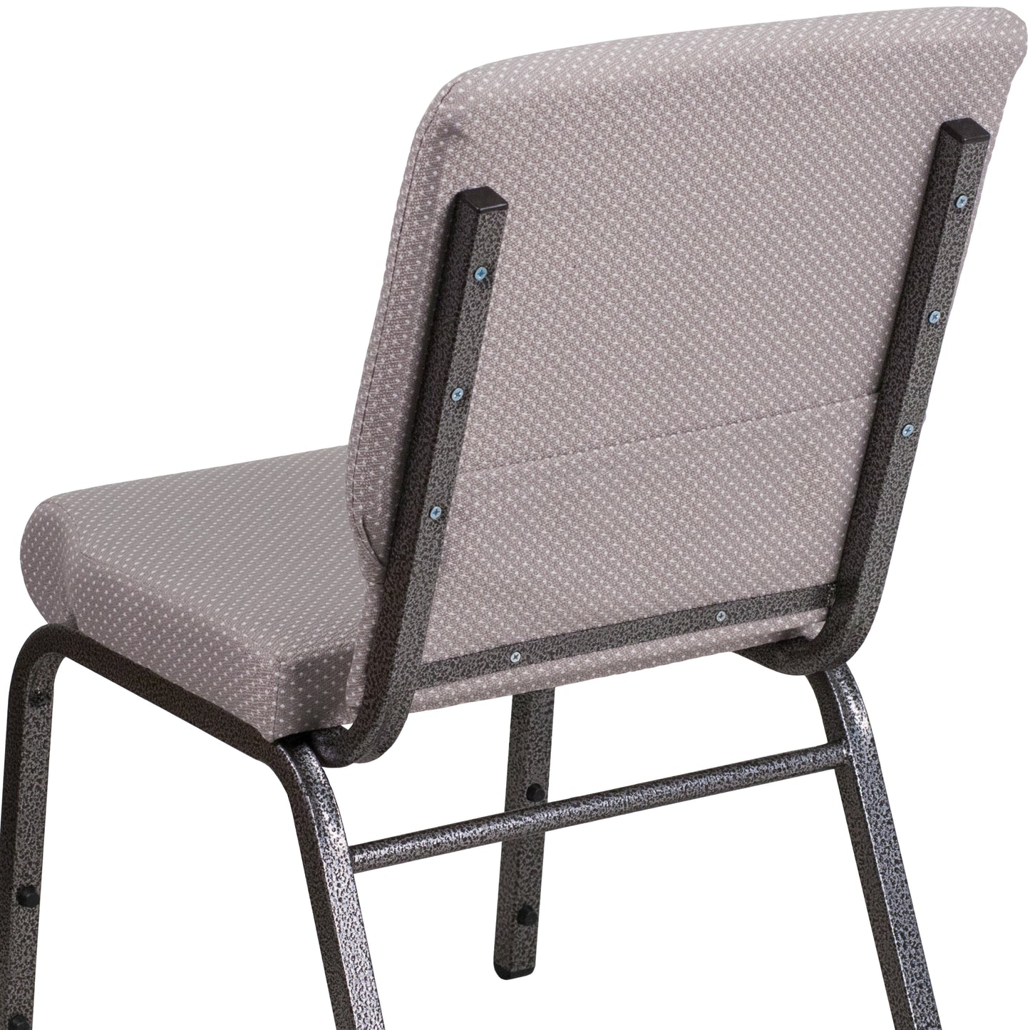 Gray Dot Fabric Church Chair FD-CH02185-SV-GYDOT-GG