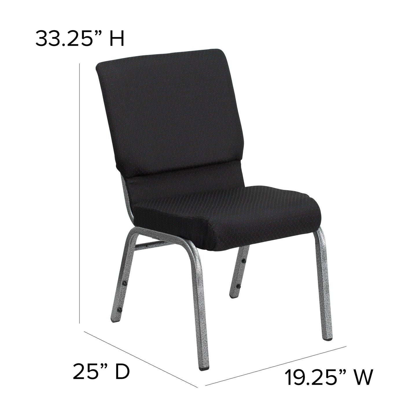 Black Fabric Church Chair FD-CH02185-SV-JP02-GG