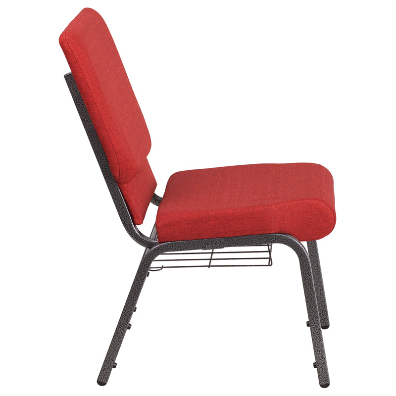 Red Fabric Church Chair FD-CH02185-SV-RED-BAS-GG