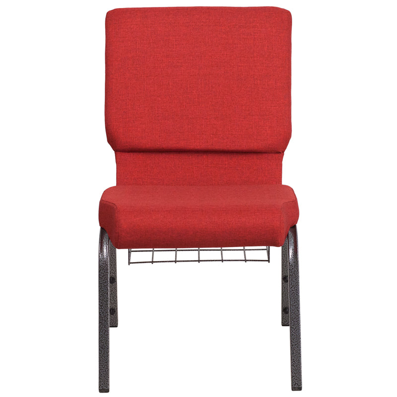 Red Fabric Church Chair FD-CH02185-SV-RED-BAS-GG