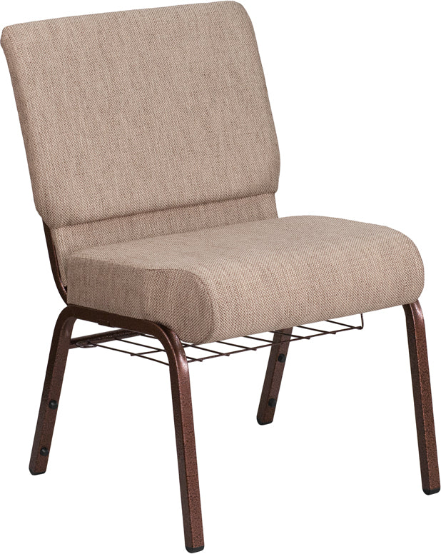 Beige Fabric Church Chair FD-CH0221-4-CV-BGE1-BAS-GG