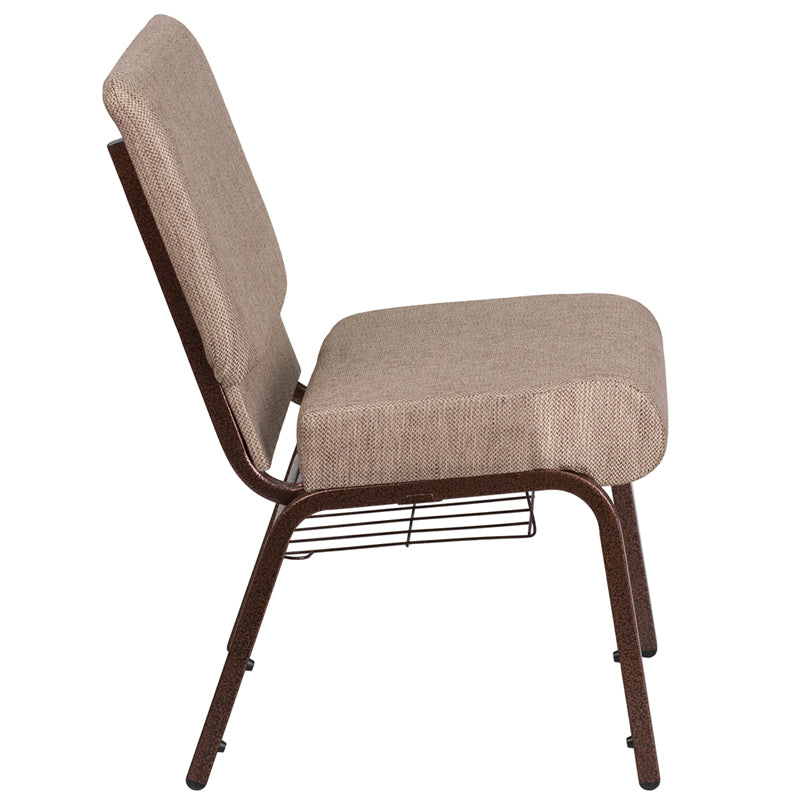 Beige Fabric Church Chair FD-CH0221-4-CV-BGE1-BAS-GG