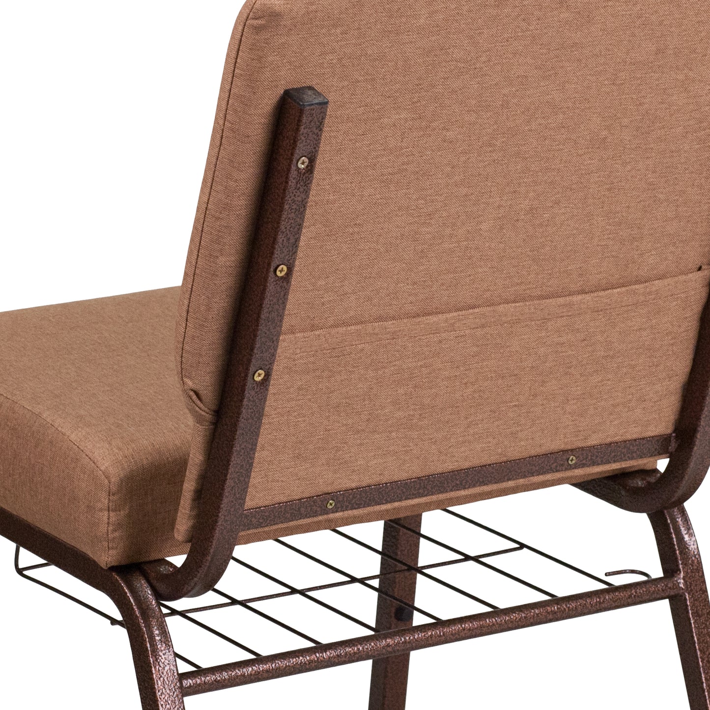 Caramel Fabric Church Chair FD-CH0221-4-CV-BN-BAS-GG