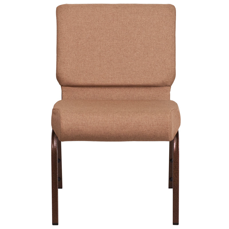 Caramel Fabric Church Chair FD-CH0221-4-CV-BN-GG