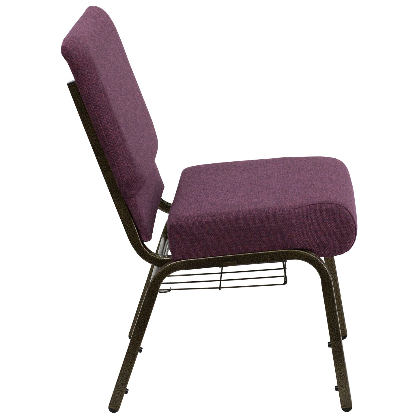 Plum Fabric Church Chair FD-CH0221-4-GV-005-BAS-GG