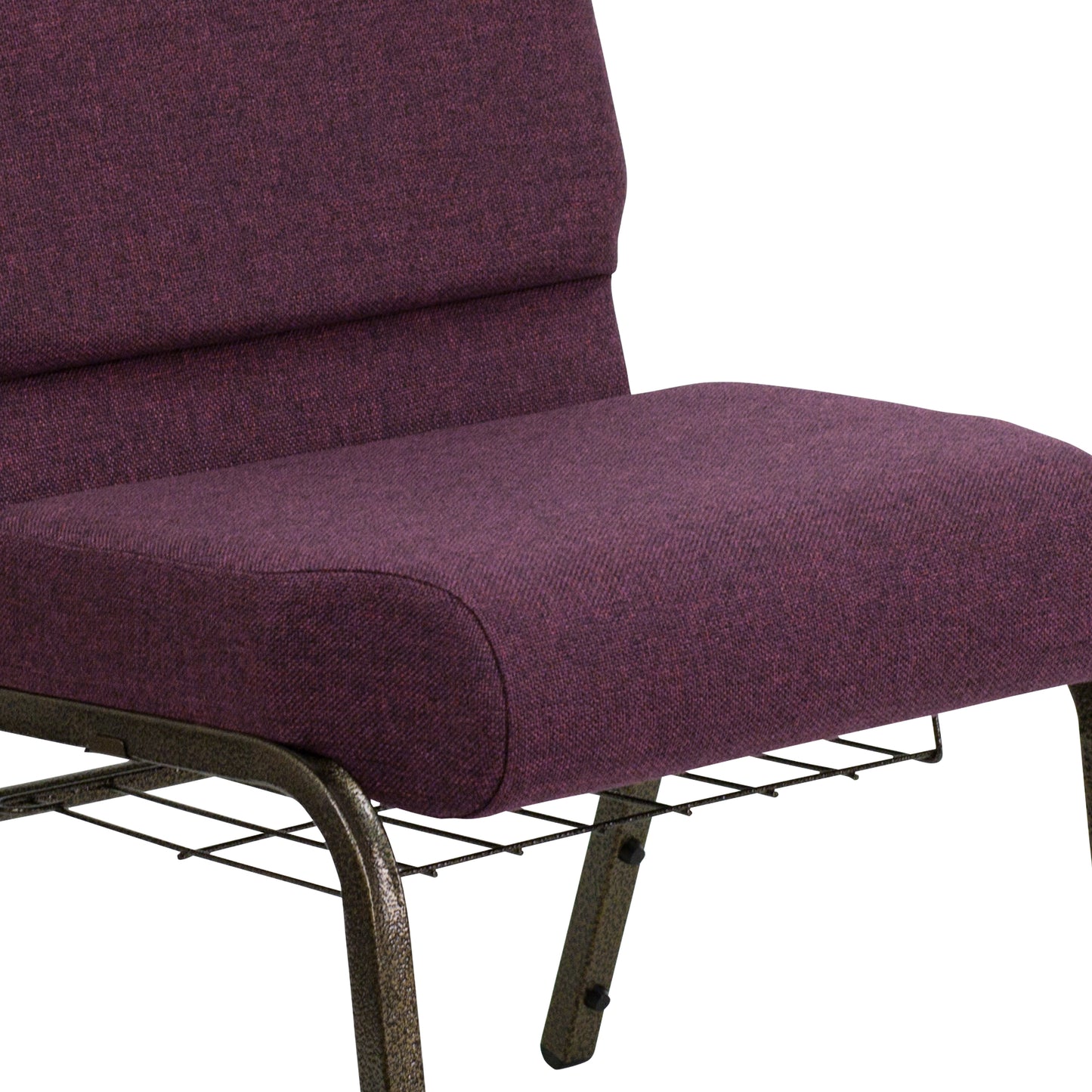 Plum Fabric Church Chair FD-CH0221-4-GV-005-BAS-GG