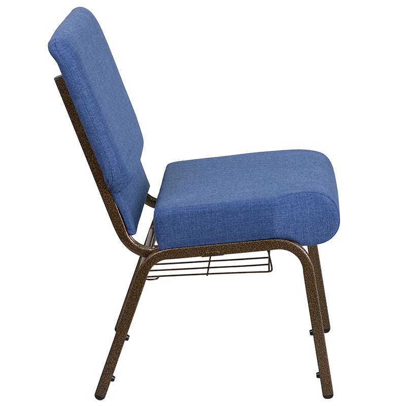 Blue Fabric Church Chair FD-CH0221-4-GV-BLUE-BAS-GG