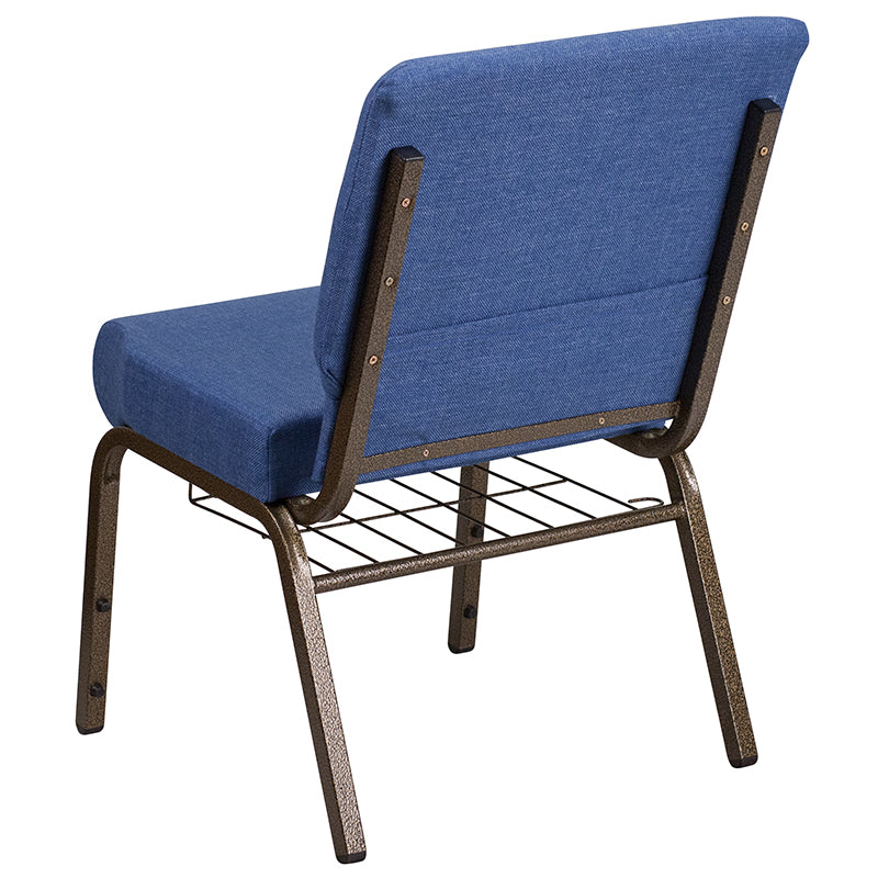 Blue Fabric Church Chair FD-CH0221-4-GV-BLUE-BAS-GG