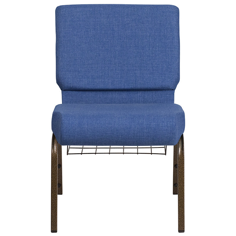 Blue Fabric Church Chair FD-CH0221-4-GV-BLUE-BAS-GG