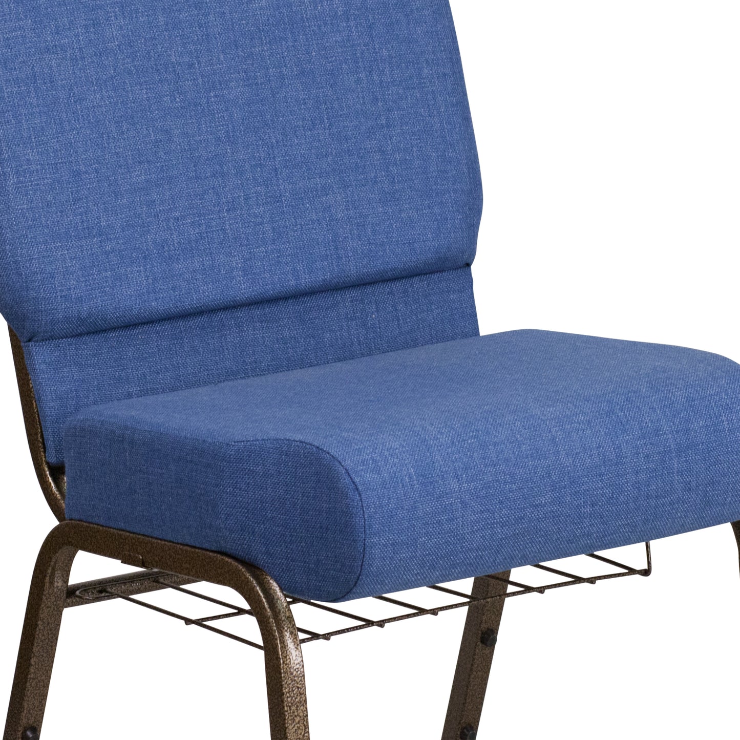 Blue Fabric Church Chair FD-CH0221-4-GV-BLUE-BAS-GG