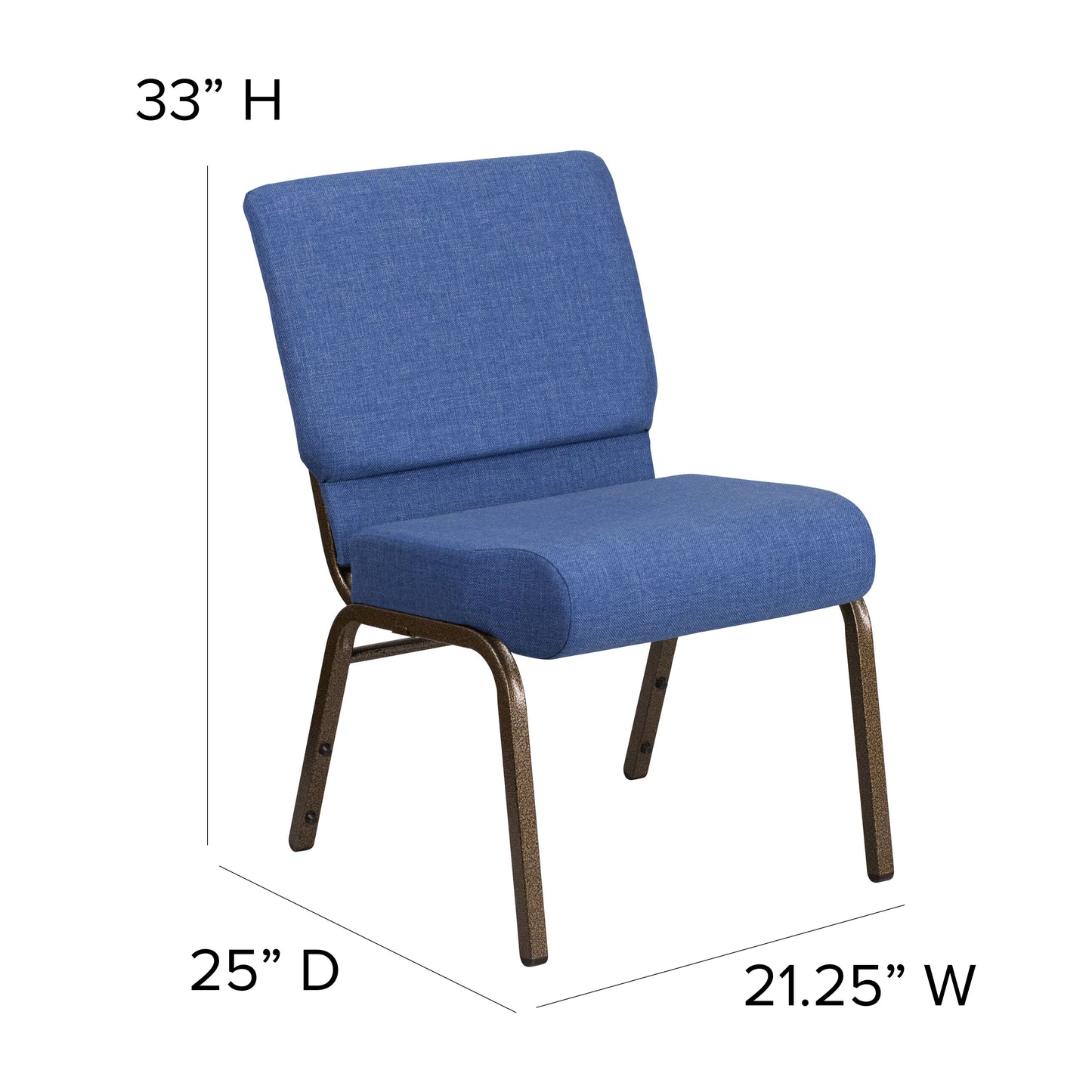 Blue Fabric Church Chair FD-CH0221-4-GV-BLUE-GG