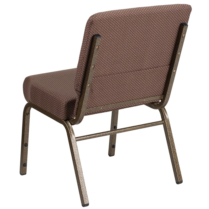 Brown Dot Fabric Church Chair FD-CH0221-4-GV-BNDOT-GG