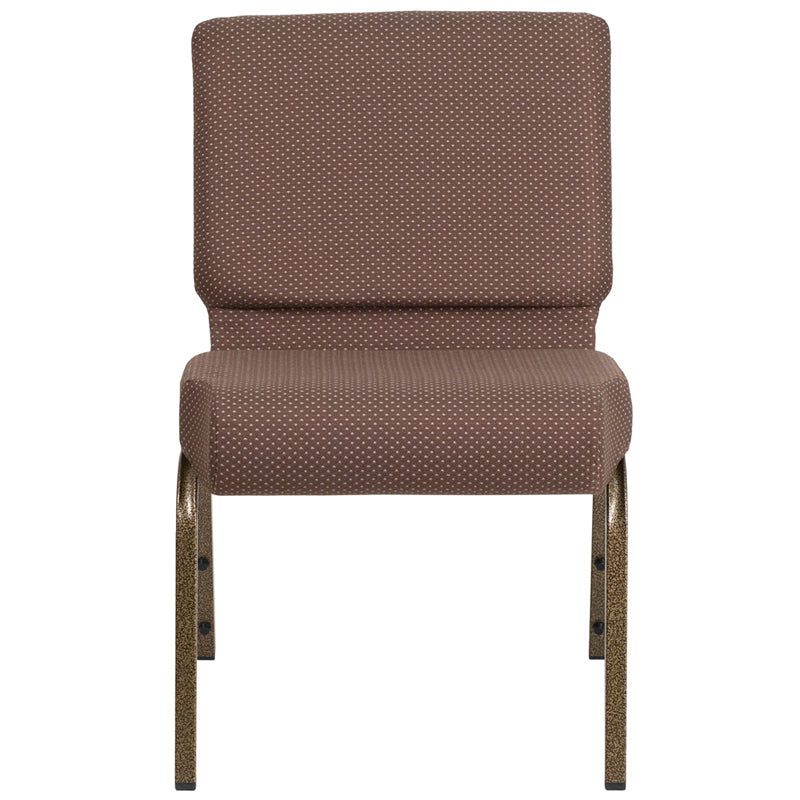 Brown Dot Fabric Church Chair FD-CH0221-4-GV-BNDOT-GG