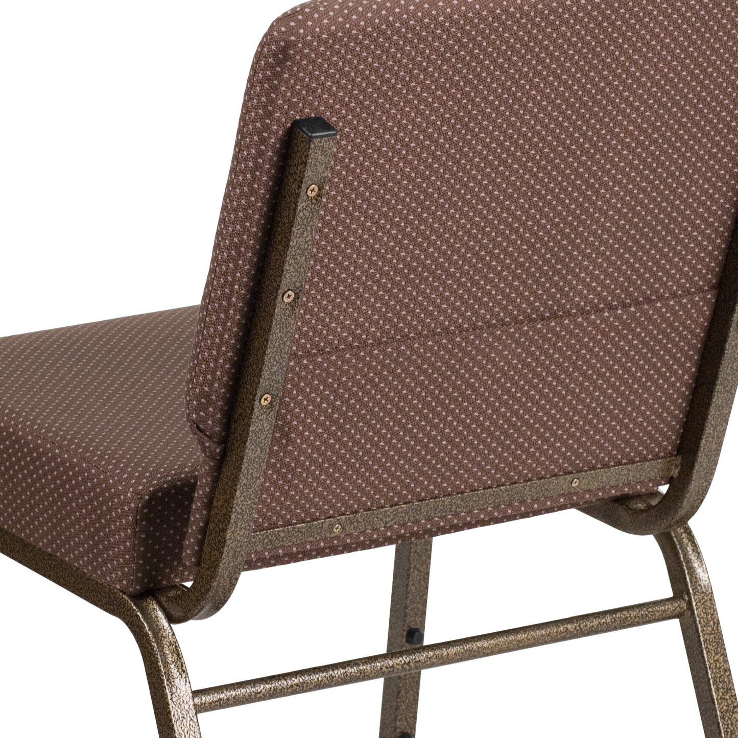 Brown Dot Fabric Church Chair FD-CH0221-4-GV-BNDOT-GG