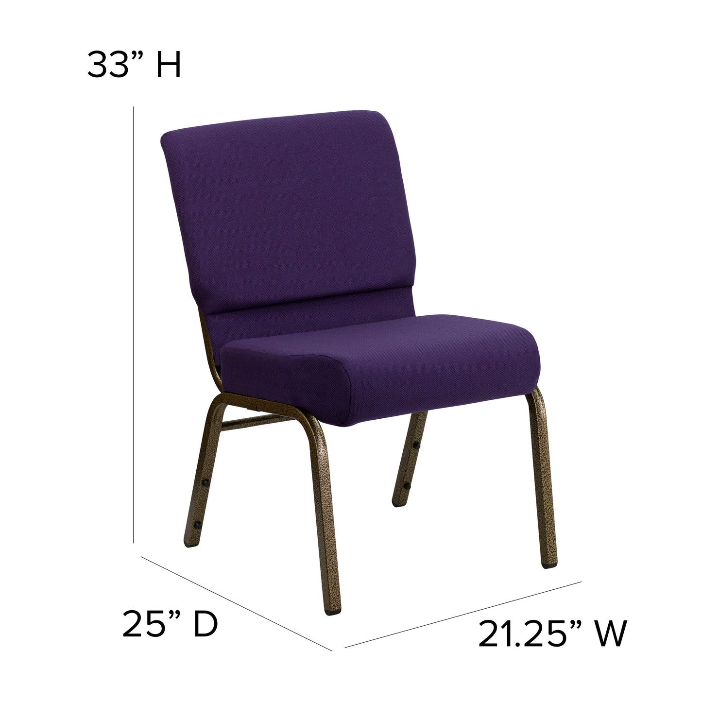 Purple Fabric Church Chair FD-CH0221-4-GV-ROY-GG