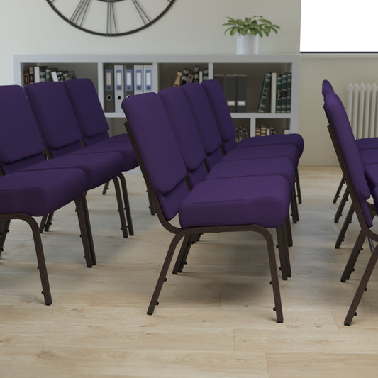 Purple Fabric Church Chair FD-CH0221-4-GV-ROY-GG