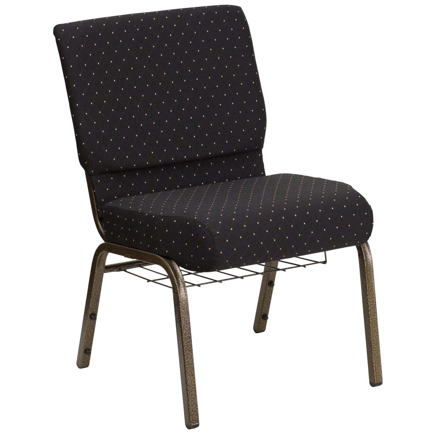 Black Dot Fabric Church Chair FD-CH0221-4-GV-S0806-BAS-GG