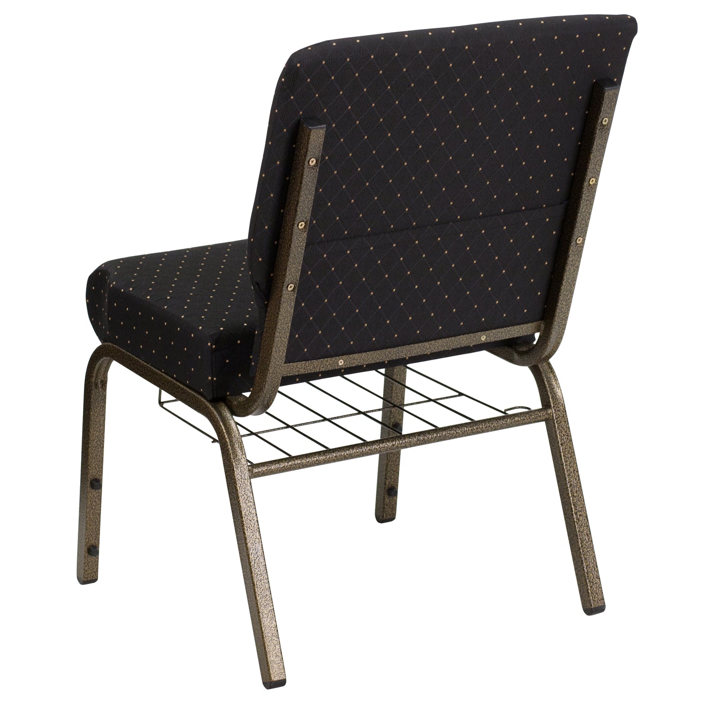 Black Dot Fabric Church Chair FD-CH0221-4-GV-S0806-BAS-GG