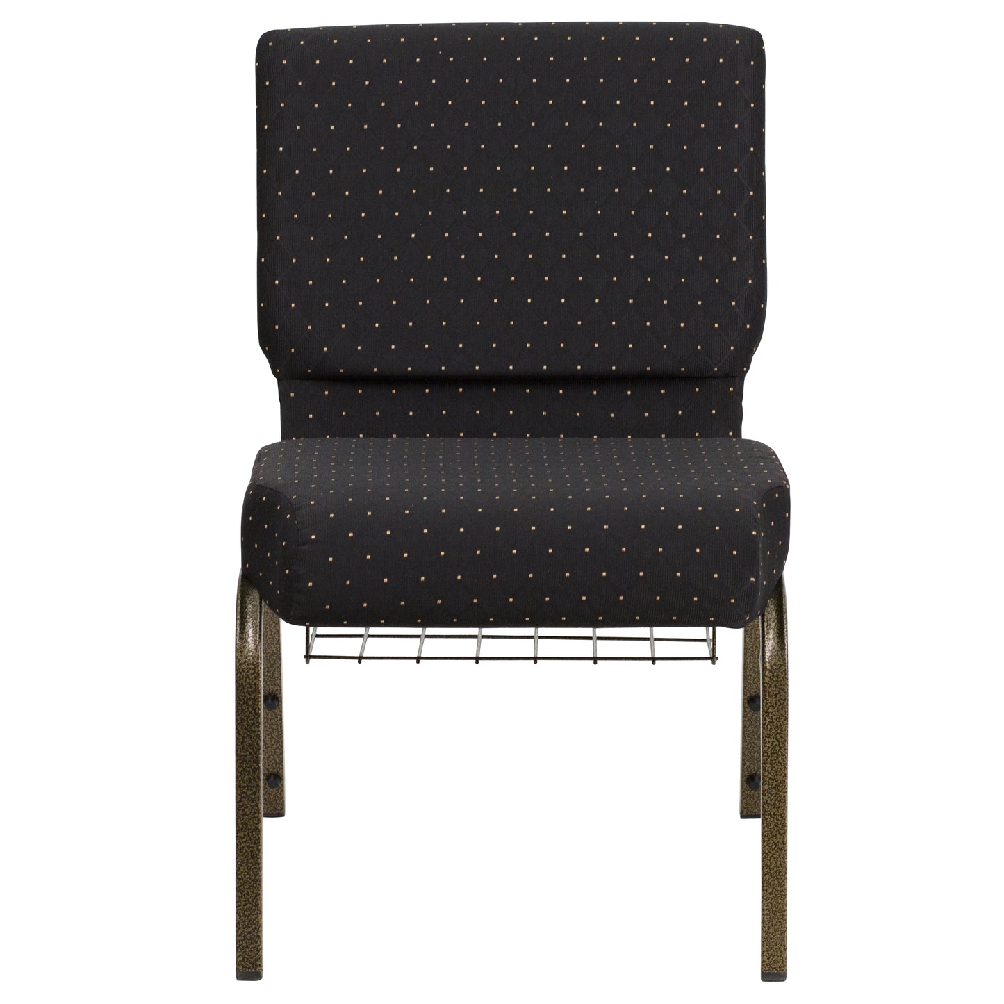 Black Dot Fabric Church Chair FD-CH0221-4-GV-S0806-BAS-GG