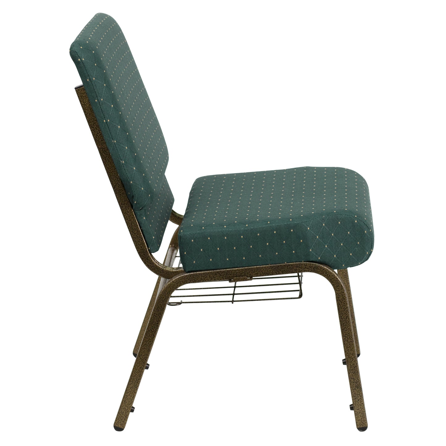 Green Dot Fabric Church Chair FD-CH0221-4-GV-S0808-BAS-GG