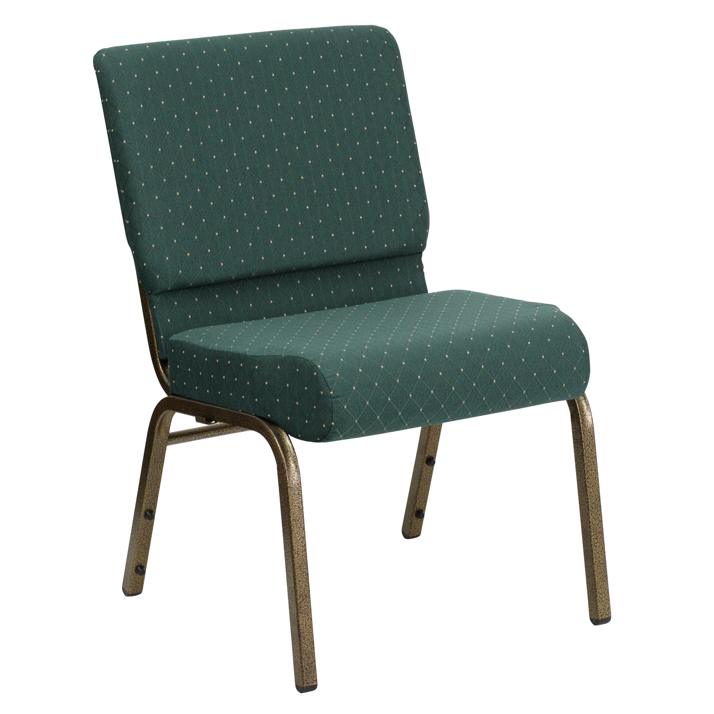 Green Dot Fabric Church Chair FD-CH0221-4-GV-S0808-GG