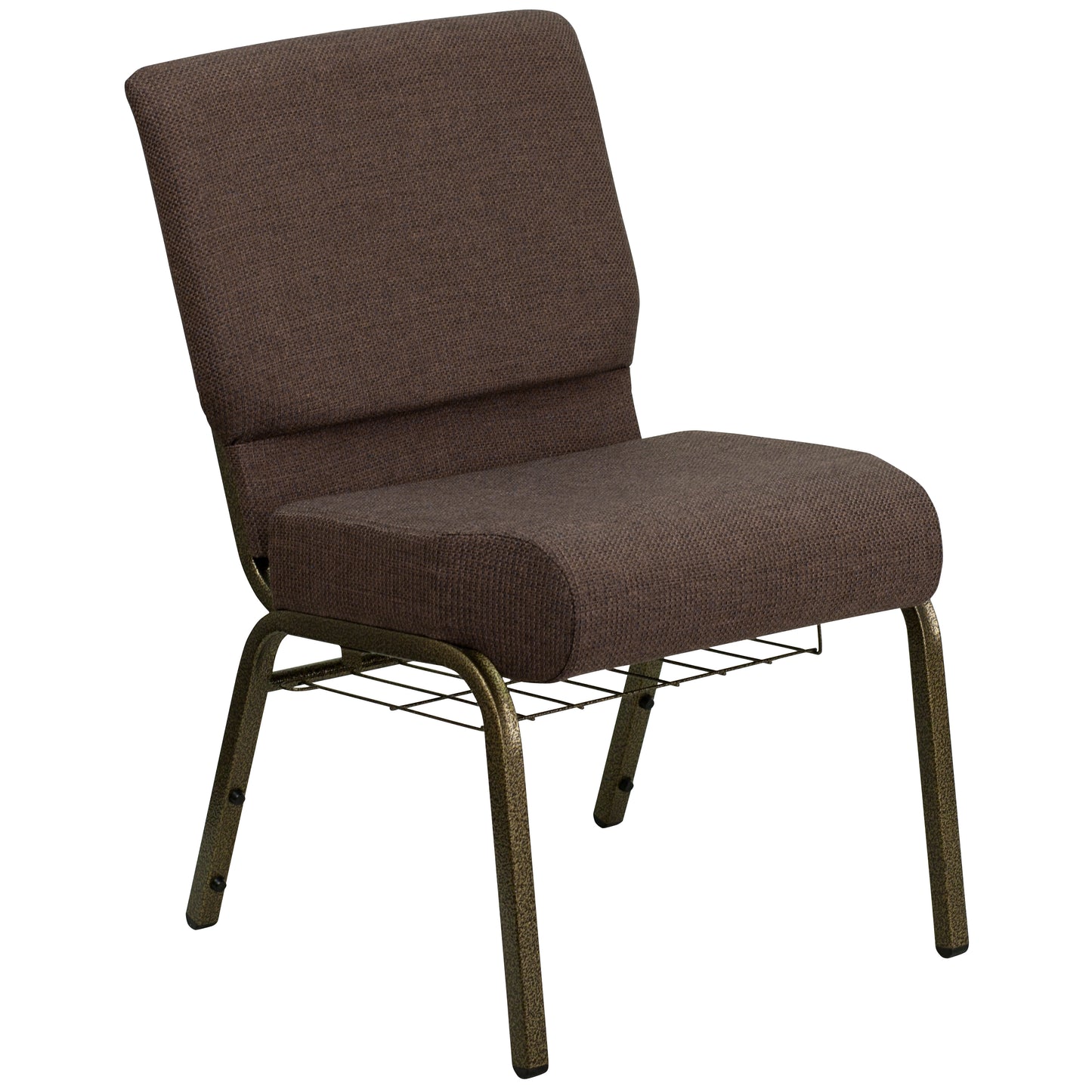 Brown Fabric Church Chair FD-CH0221-4-GV-S0819-BAS-GG