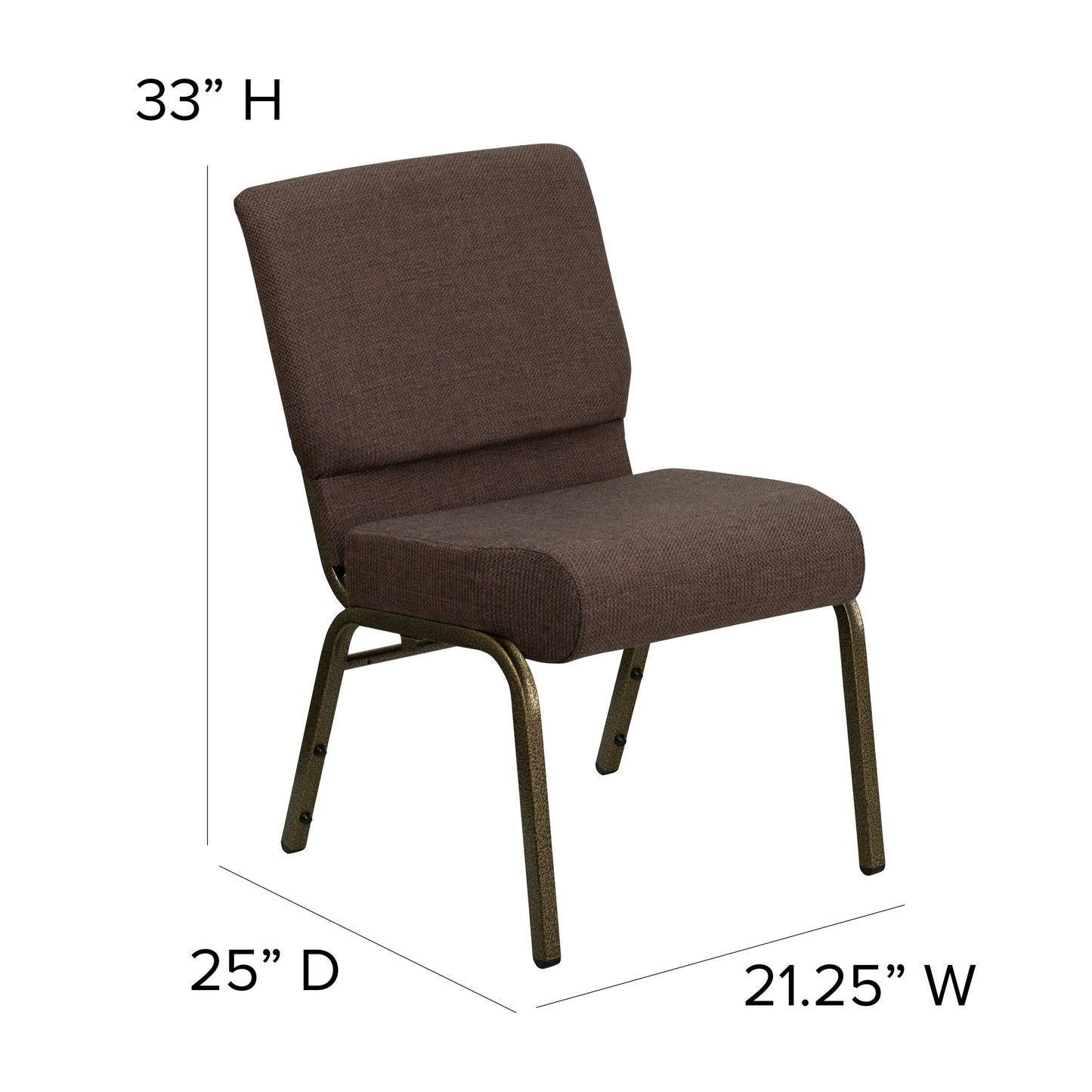 Brown Fabric Church Chair FD-CH0221-4-GV-S0819-GG